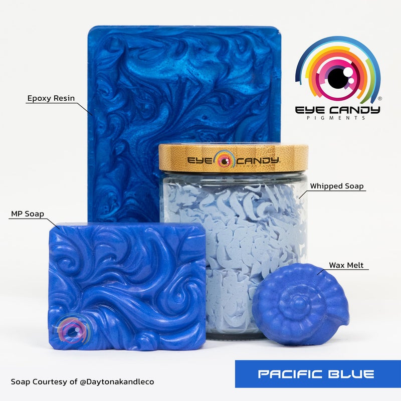 Eye Candy Pigments Premium Blue Mica Powder - Pacific Blue (50gr) - for Epoxy, Resin, Soap, Paint, Woodworking, Acrylic Pouring, Bath Bombs, Fishing Lures - DIY Arts and Crafts Additive - Image 2